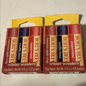 2 Burt's Bees 3-Packs Winter Wonders Lip Balm Set - Red / Blue / Yellow